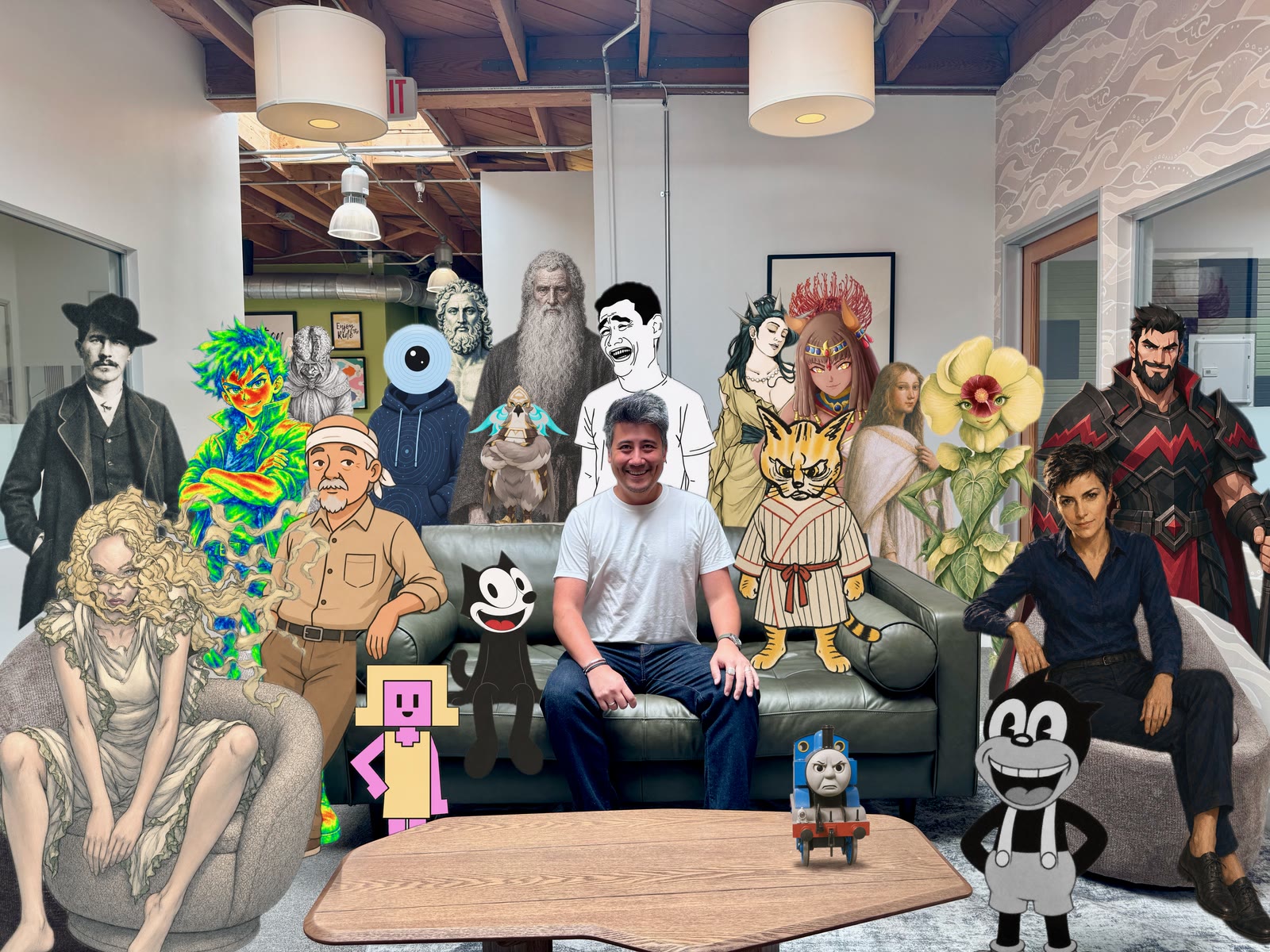 The marrowby team: the founder and the agent cast, together in one company photo.